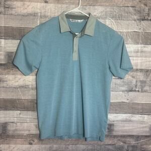Travis Mathew Mens Polo Shirt Large Blue Classic Preppy Business Golf